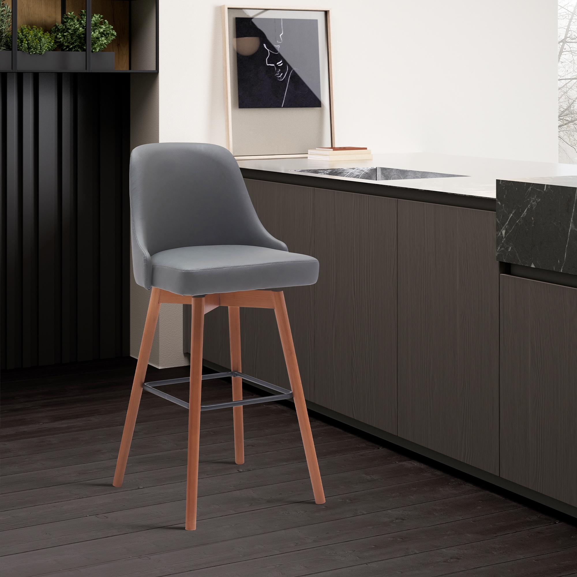 Sicily Upholstered Wood Swivel Bar Counter Stool On Sale Bed