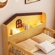 preview thumbnail 5 of 19, Twin Low Loft Bed with LED Lights, House Shape Headboard & Drawers
