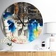 preview thumbnail 7 of 8, Designart 'Black Blue and Yellow Pattern' Oversized Modern Wall CLock 23 in. wide x 23 in. high