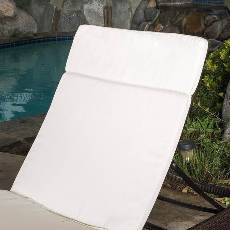 Roomfitters Salem Outdoor Chaise Lounge Cushion with Ties, Water Resistant, Patio Pad