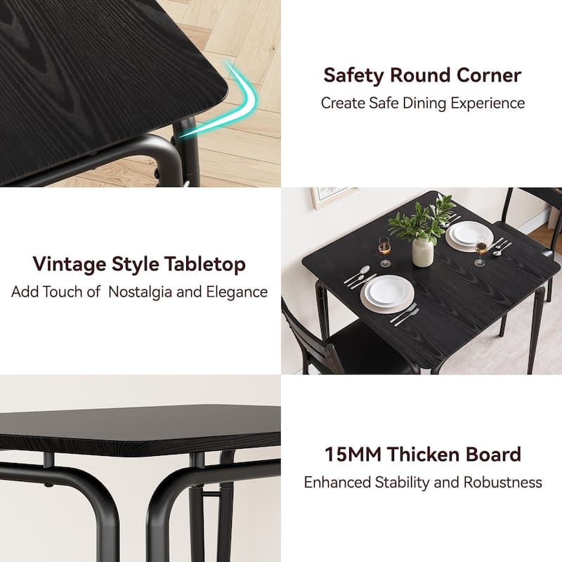 Dining Table for 2, Space Saving Square Dinette for Kitchen, Dining Room