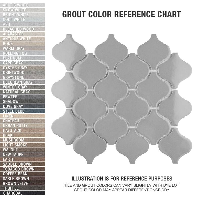 Merola Tile Metro Lantern Glossy Light Grey 9-1/2" x 10-3/4" Porcelain Mosaic Floor and Wall Tile