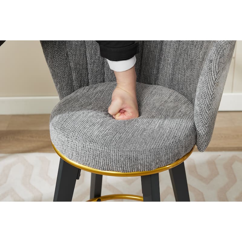 Upholstered Swivel Counter Height Bar Stools Side Chair Set of 2