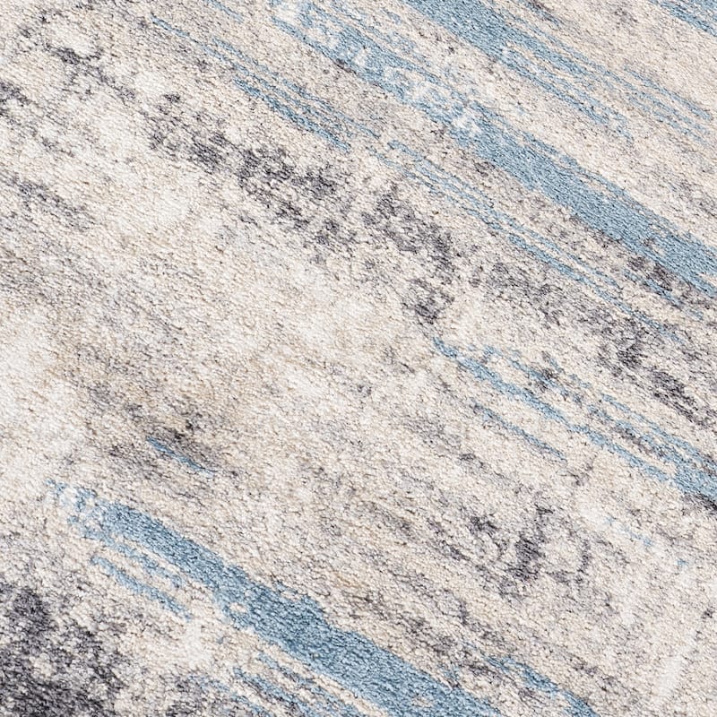 Avant Blue Abstract Power-Loom Area Rug 2' x 3'