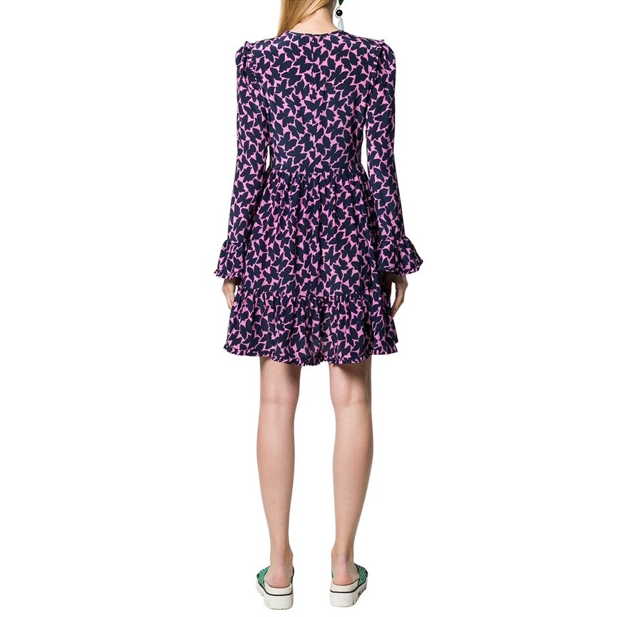 navy silk mini dress