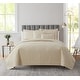 preview thumbnail 22 of 30, Empyrean Bedspread Quilt Set - Grid Weave Pinsonic Lightweight Coverlet Set Beige Cream - King