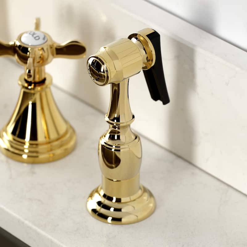 Kingston Brass Essex Double-Handle Wall-Mount Pre-Rinse Bridge Kitchen Faucet