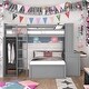 preview thumbnail 2 of 13, Full Loft Bed with a Stand-alone bed, Shelves, Desk and Wardrobe, Grey