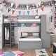 preview thumbnail 17 of 43, Full Loft Bed with a Stand-alone bed, Shelves, Desk and Wardrobe, White