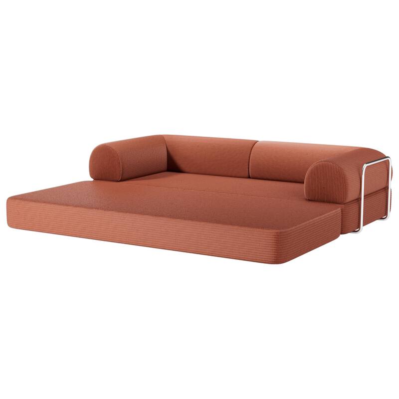 79" Contemporary Corduroy Module Comfortable Compressed Sofa