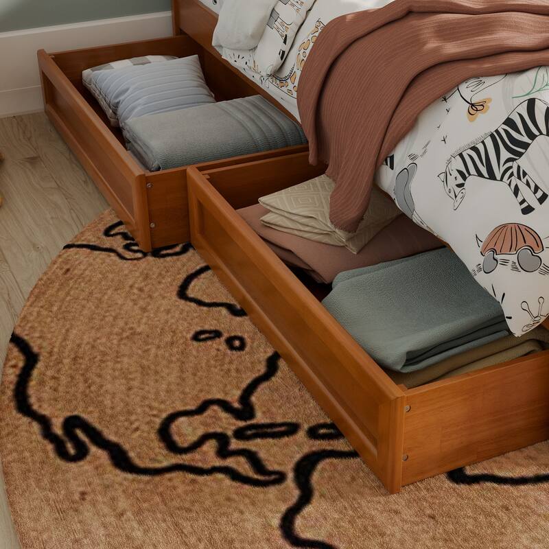 Twin-Full Mid-Century Modern Under Bed Storage Drawers