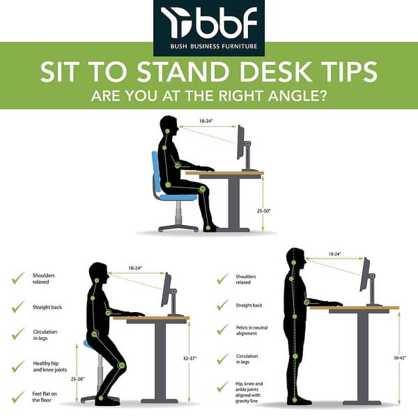 dimension image slide 17 of 22, Bush Business Furniture Move 60 Series 60x30 Adjustable Standing Desk