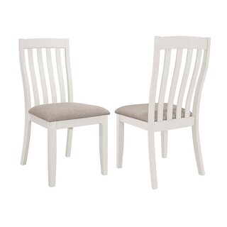 Prospect Off White Dining Side Chair with Slat Back (Set of 2) - Bed ...