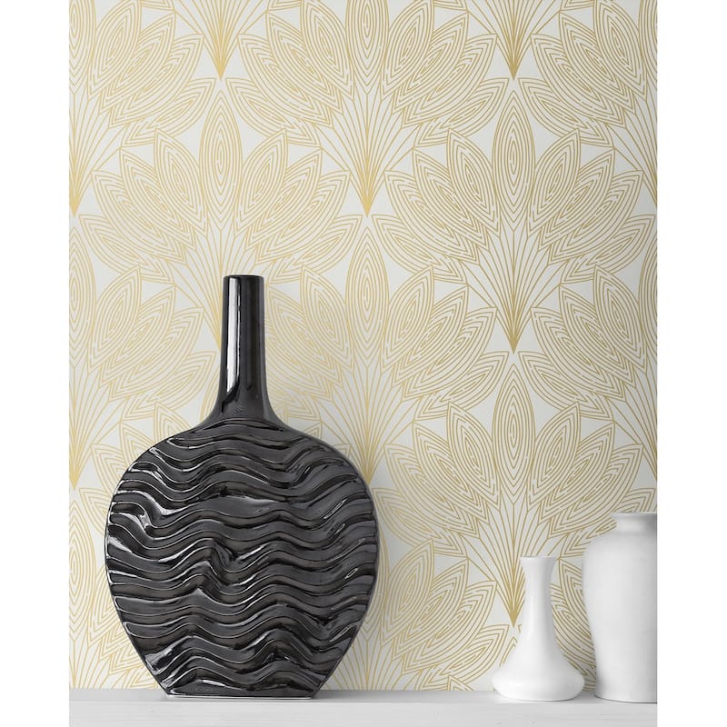 NextWall Peacock Leaves Peel and Stick Wallpaper