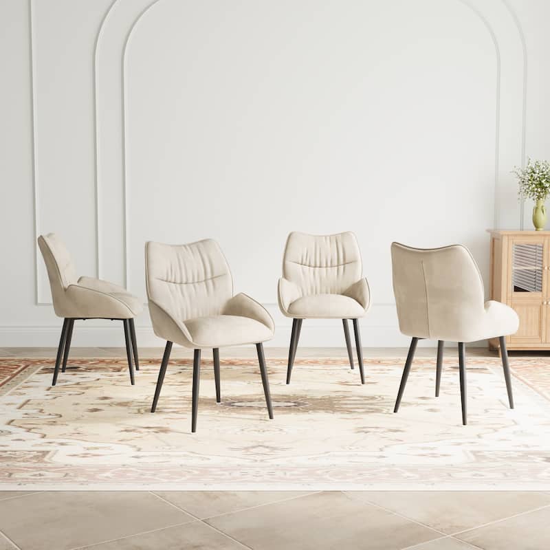 Luxury Velvet Dining Chair with High Rebound Seat Cushion and Stable Metal Frame