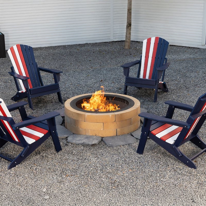 Aoodor Round Smokeless Fire Pit Ring, 36 Inch Double Layer Heavy Duty Metal Fire Pit Insert Liner - N/A