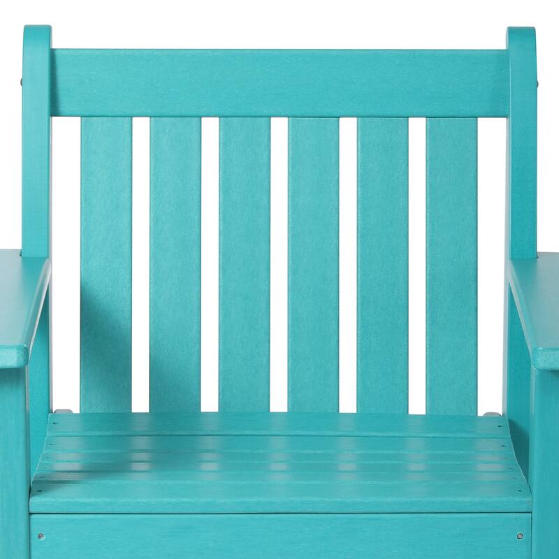 Polytrends Laguna Outdoor Patio 7-Piece Rectangular Table Garden Arm Chairs Dining Set