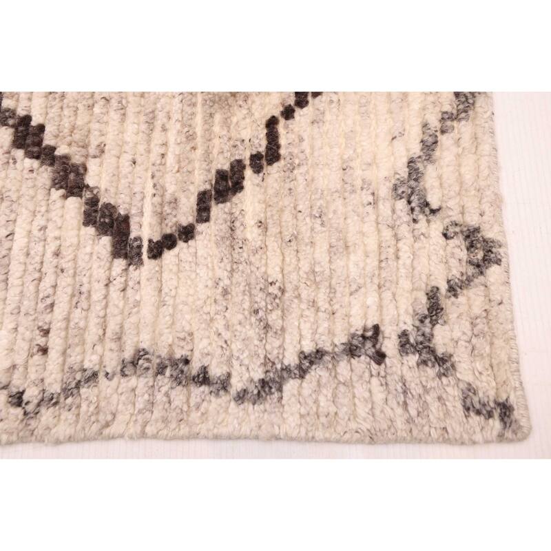 ECARPETGALLERY Hand-knotted Tangier Light Grey Wool Rug - 5'2 x 7'6