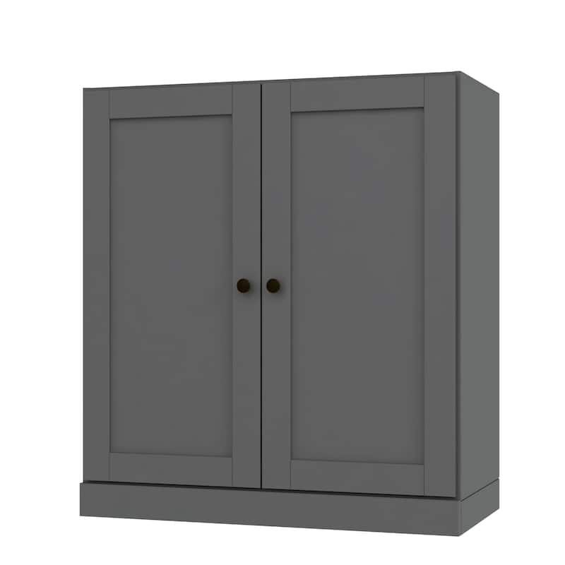 Palace Imports 100% Solid Wood 3-Shelf Bookcase with Shaker Doors and Adjustable Shelves