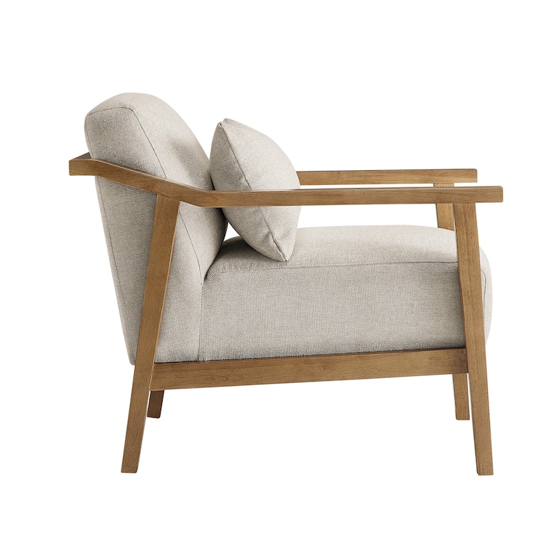 Rhyl Wood Arm Accent Chair with Lumbar Accent Pillow by Greyson Living