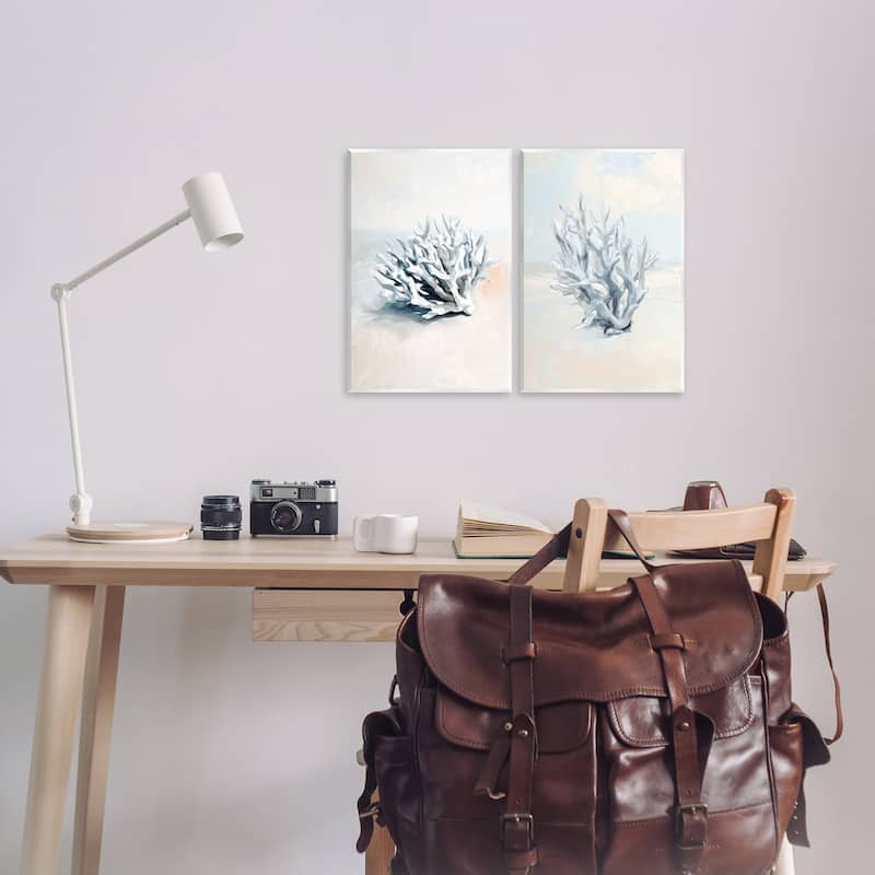 Stupell Faded White Coral Branches Wall Plaque Art Design By Ramona Murdock (Set of 2)