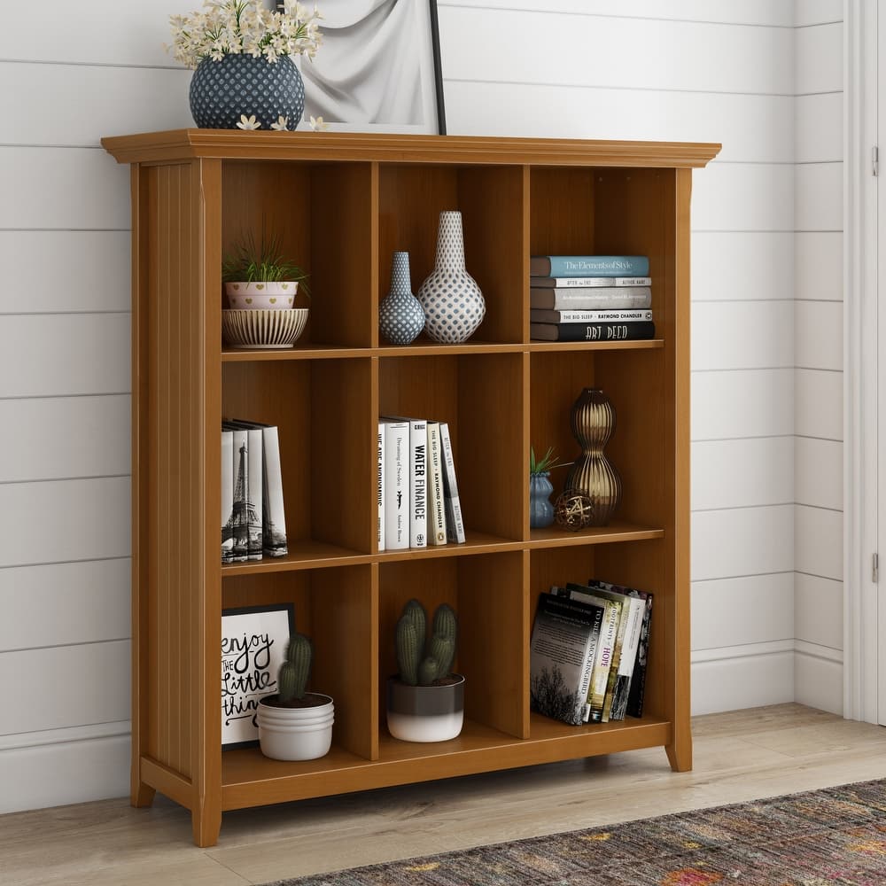 WYNDENHALL Normandy SOLID WOOD 48x44 inch Transitional 9 Cube Bookcase and Storage Unit - 44 Inches wide