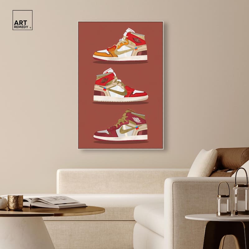 Sneaker Lineup Red Canvas by Art Remedy