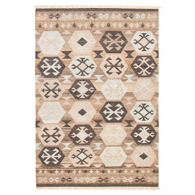 Ankara FW Taupe Kilim 5'1" x 7'9" - 5'1 x 7'9