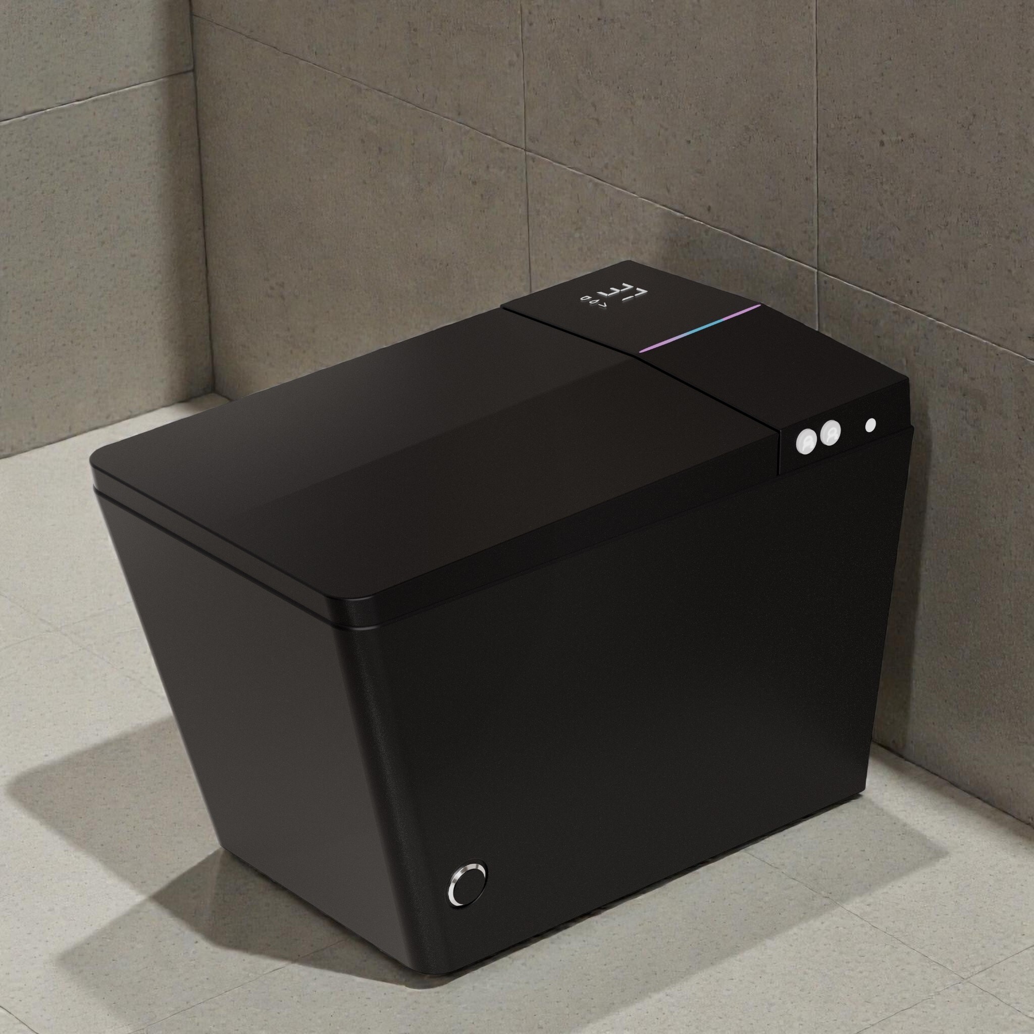 Square Smart Toilet with Built In Tank. Foot Sensor Lid. Auto Flush. Heated Bidet Seat. LED Display. Remote