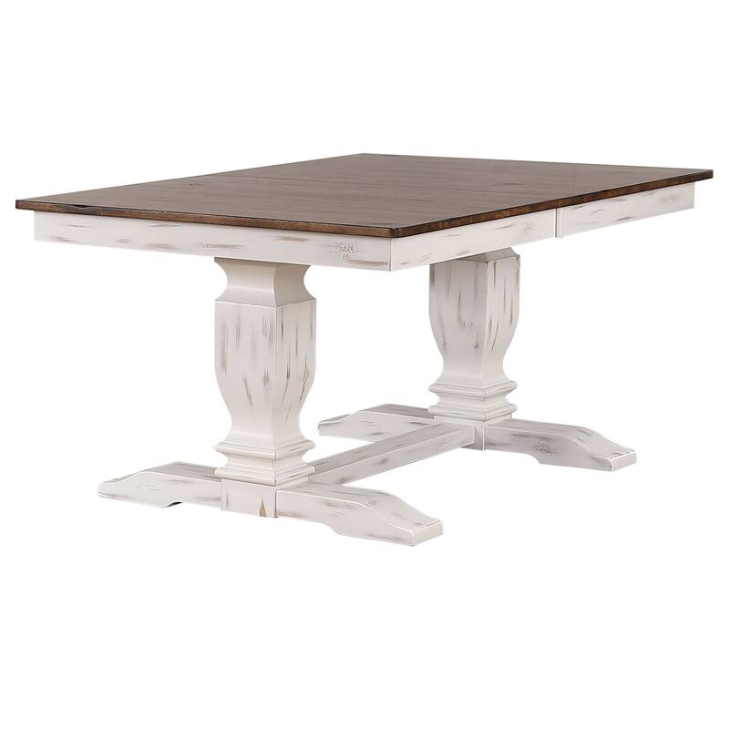 Double Transitional Base Dining Table - N/A