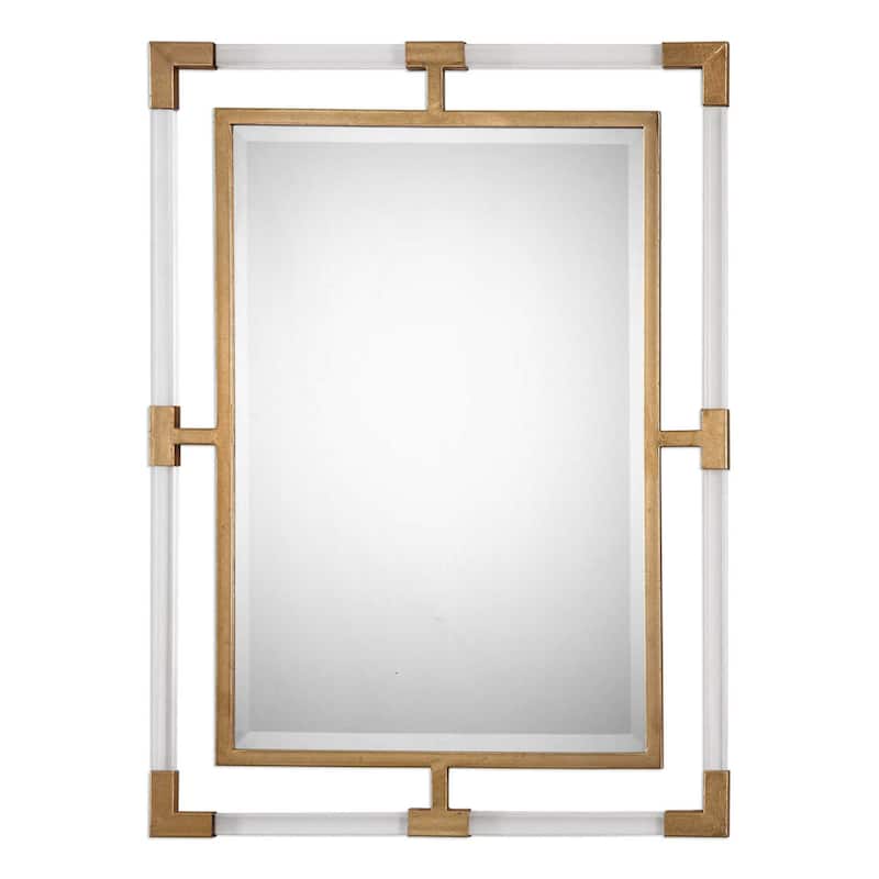 Uttermost Balkan Urban Modern Bathroom Mirror with Acrylic and Gold
