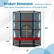 preview thumbnail 3 of 8, Gymax 55'' Mini Trampoline for Kids w/ Safety Enclosure Net & Seamless