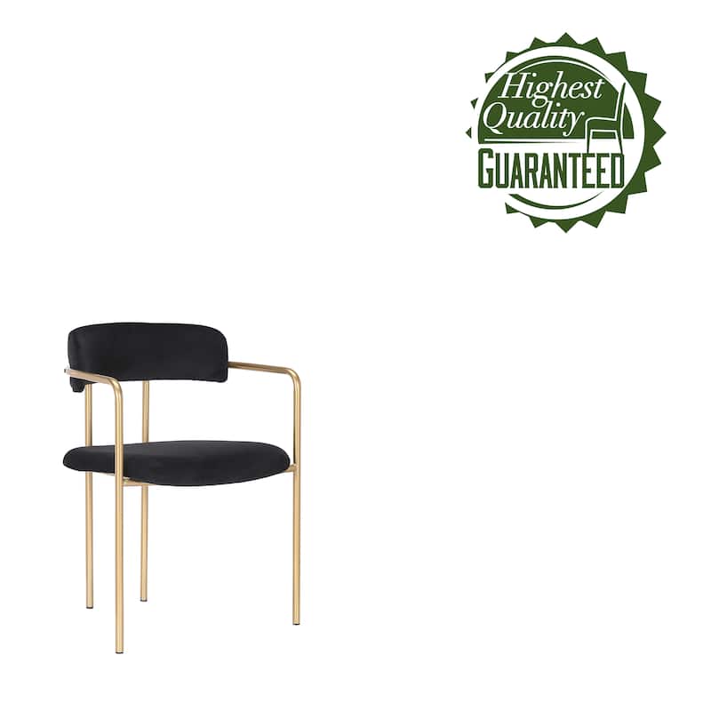 Porthos Home Eder Dining Chairs Set of 2, Velvet, Gold Chrome