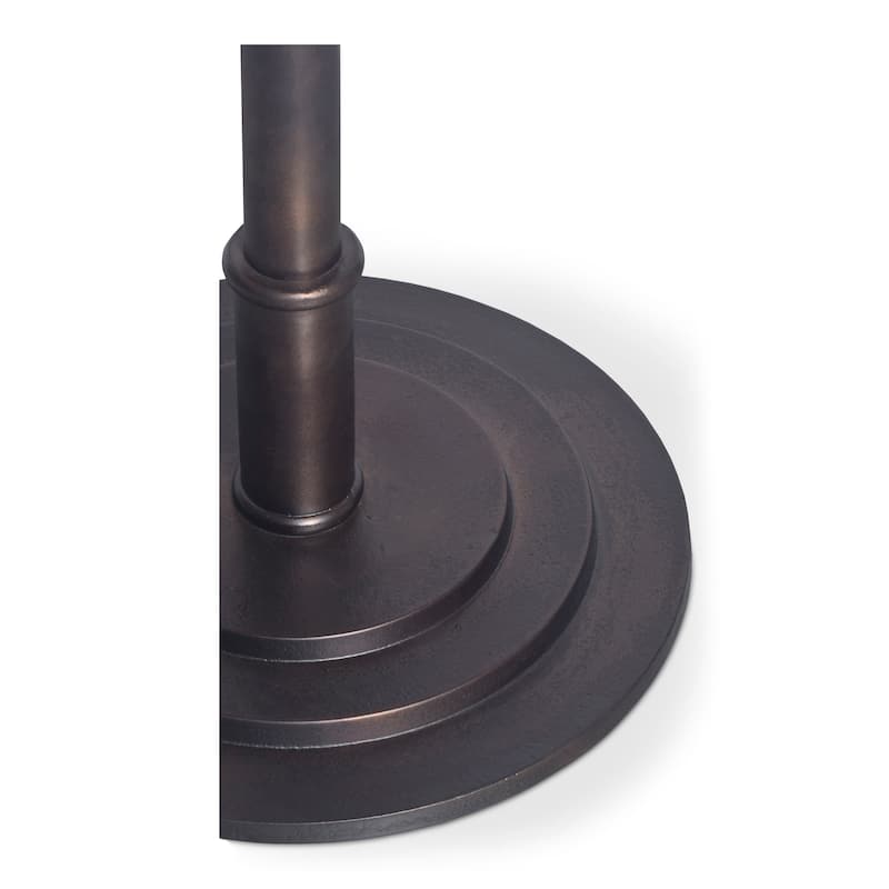 NADAAL STUDIOS Myric Counter Table, White Marble Top on Layered Cast Aluminum Base, White Marble