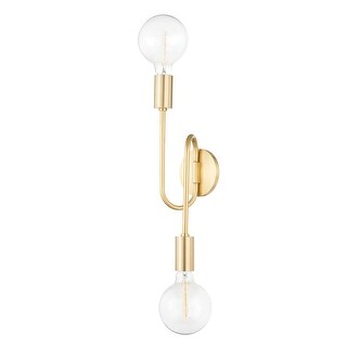 Mitzi By Hudson Valley Zani 2 Light Sconce Aged Brass - Bed Bath ...