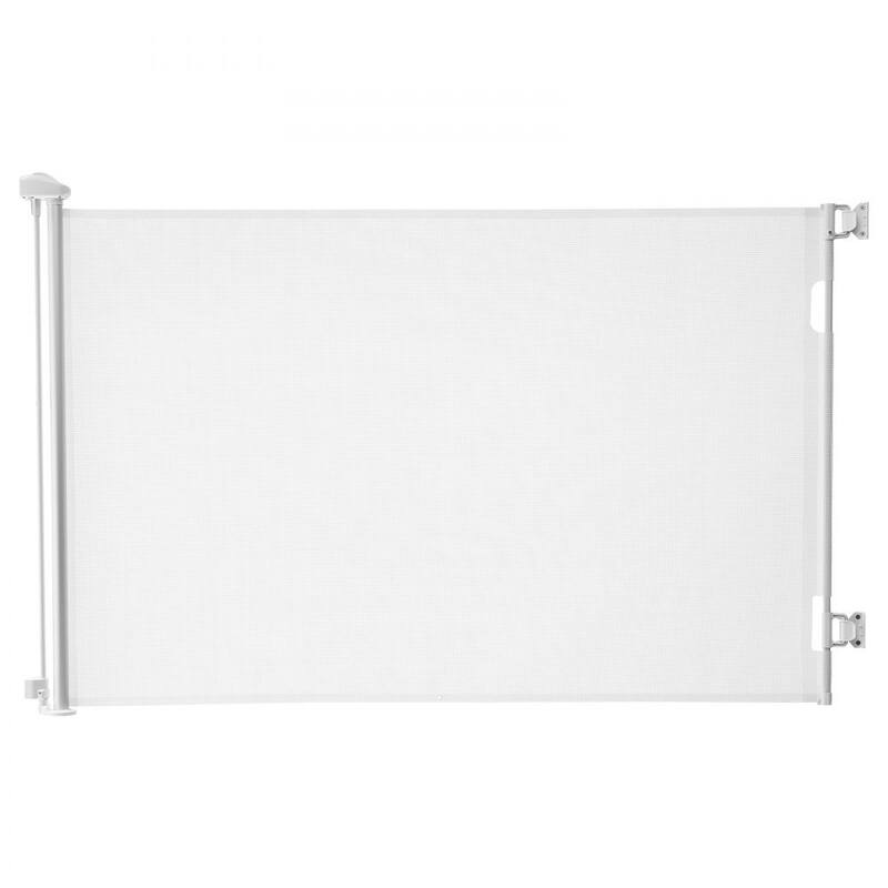Retractable Baby Gate with Escape-Proof Bottom Hook and Mesh Design for Kids and Pets Safety - 55” x 41” - White