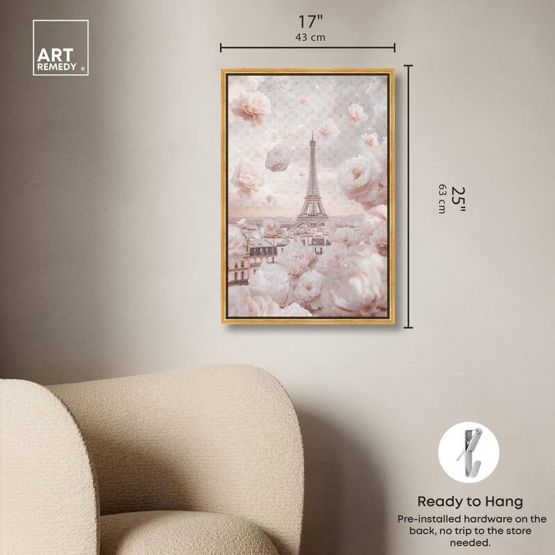 Raining Petals in Paris Canvas by Art Remedy