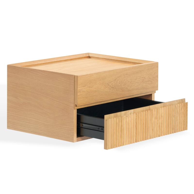 SAFAVIEH Couture Dontay 2-Drawer Ribbed Floating Nightstand