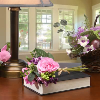 National Tree Company 12 in. Pink Rose Bundle - 12 IN