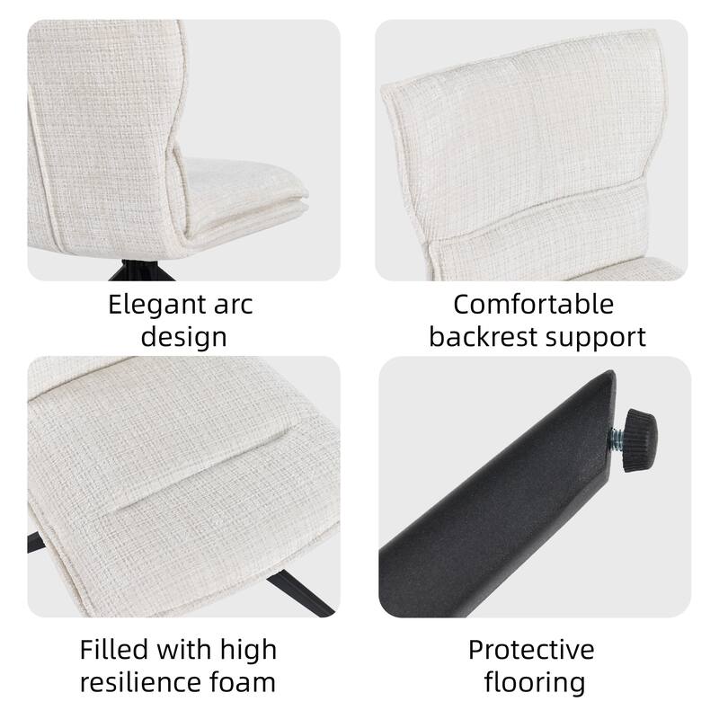 Modern Upholstered Swivel Dining Chairs Accent Side Chairs with Metal Legs