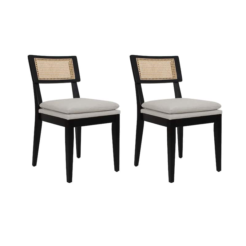 Monroe Rubberwood Cane Back Solid Wood Side Chair by East at Main (Set of 2)