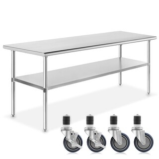 Shop 72 In Long X 30 In Deep Nsf Stainless Steel Prep Table W 4 Casters Silver 72 In Long X 30 In Deep Overstock 31484371