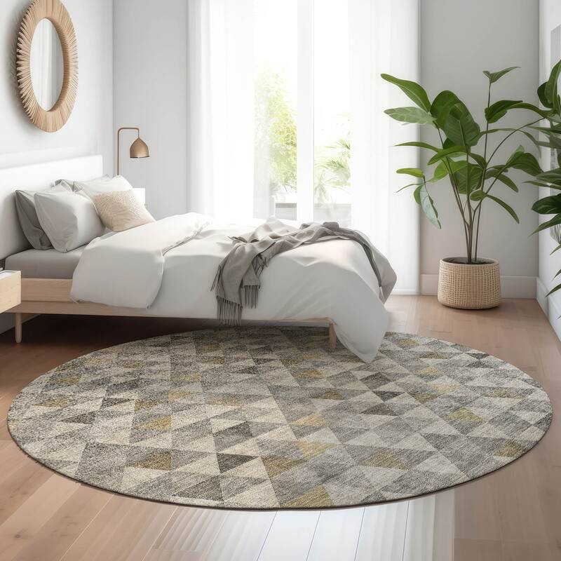Premium Washable Super Soft Modern Mid Century Mayfield Rug - Taupe - 8' x 8'