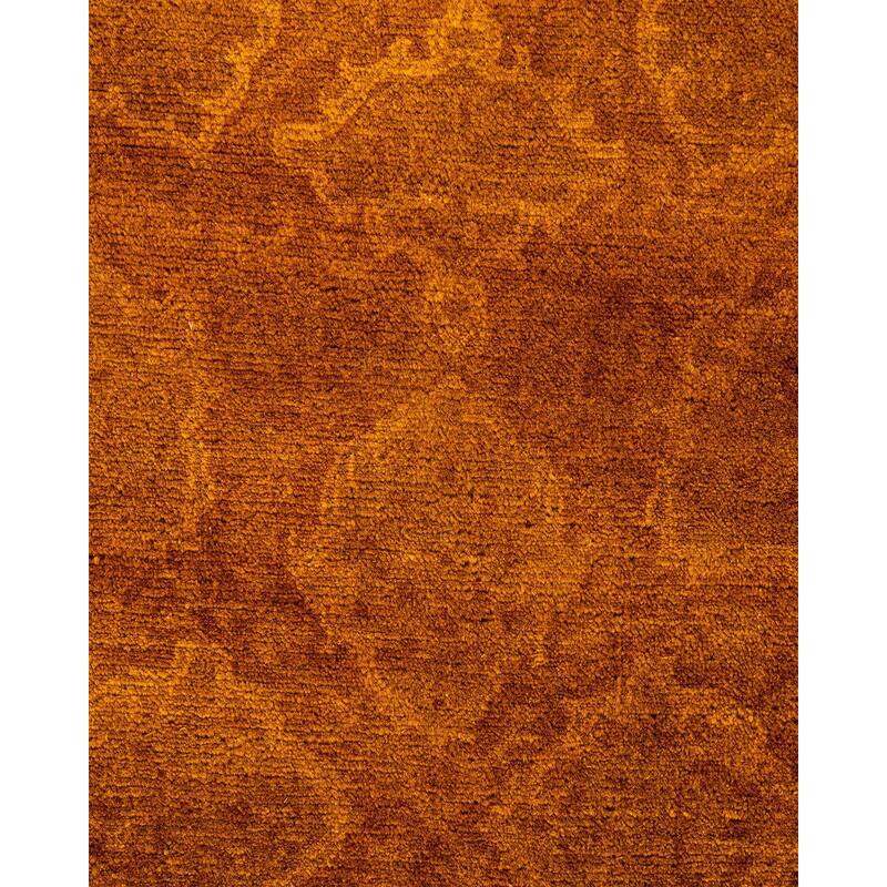 Overdyed, One-of-a-Kind Hand-Knotted Area Rug - Gold - 4' 1" x 4' 1"