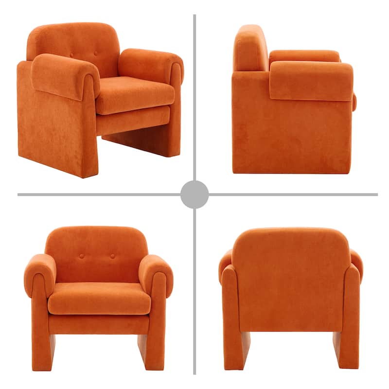 Modern Cloud Velvet Accent Chair with Removable Cushion for Living Room