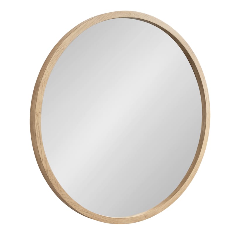 Kate and Laurel Occonor Wood Round Mirror - 28x28x2 - Natural