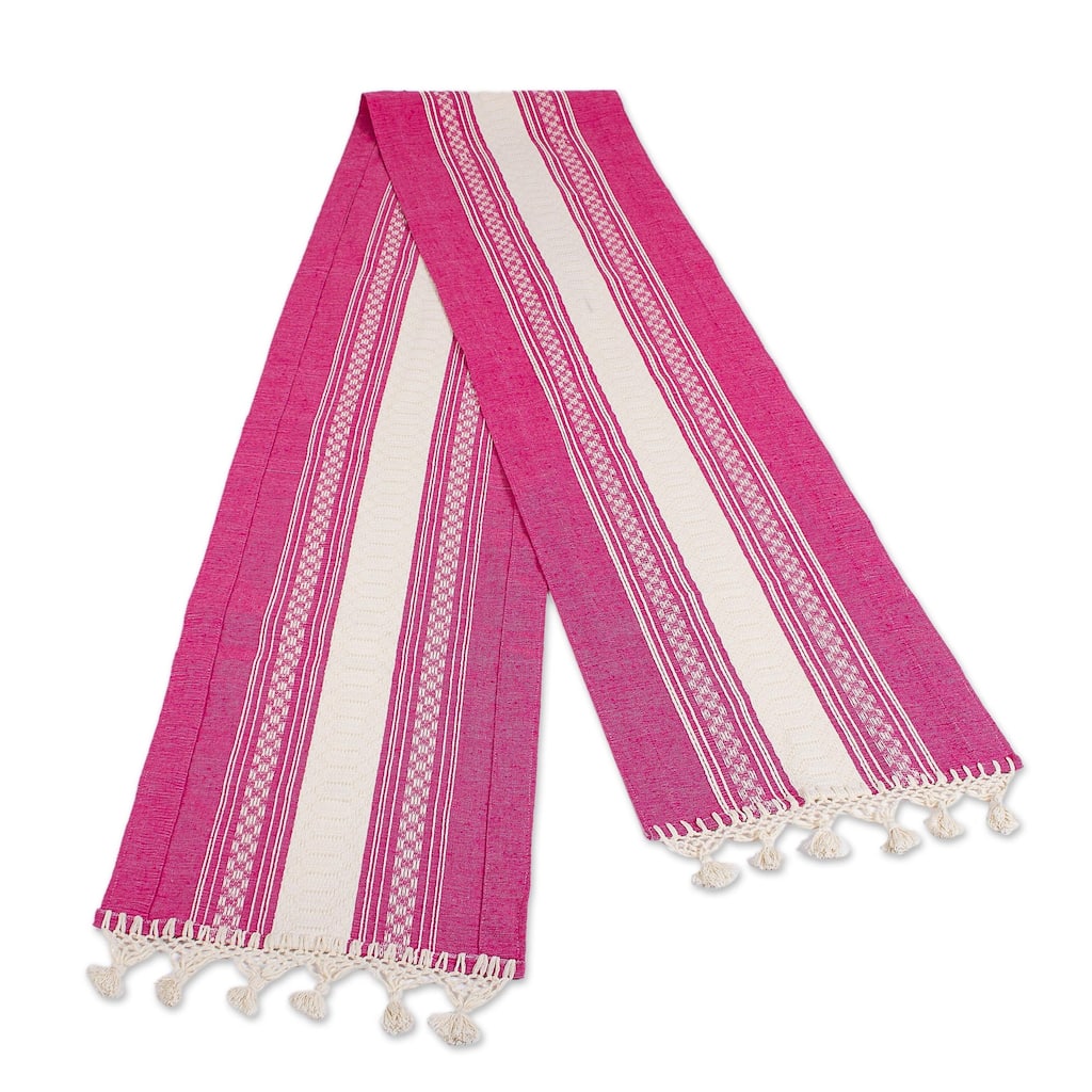 Novica Handmade Oaxaca Azalea Cotton Table Runner (98 Inch)