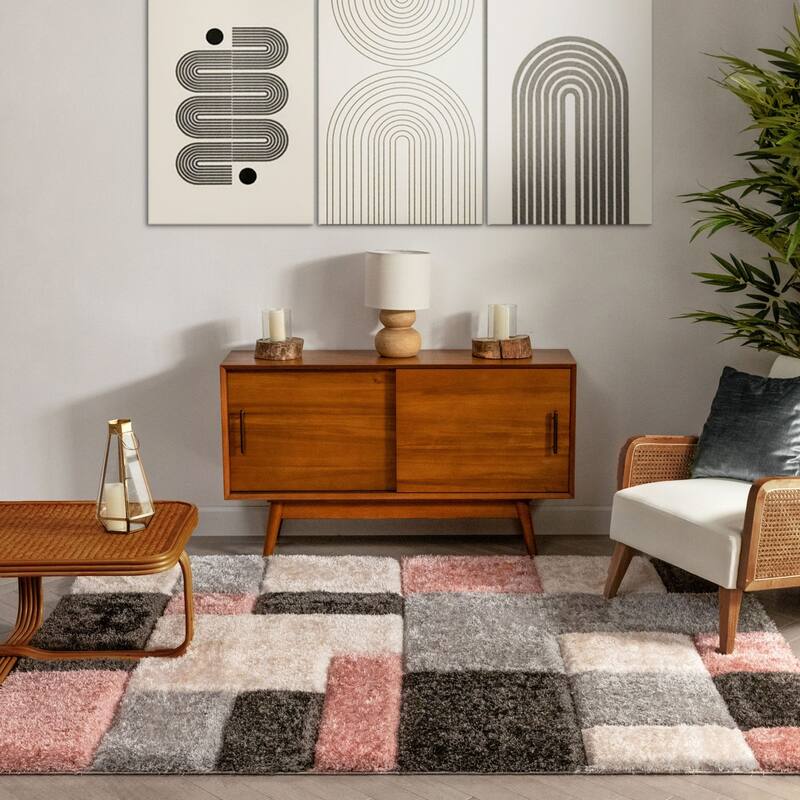 Well Woven San Francisco Escondido Geometric Shag Area Rug