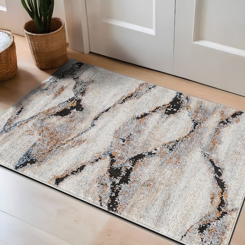 Transitional Horizon Area Rug for Living Room, Bedroom, or Entryway - Family Friendly and Easy to Maintain - 2' x 3'