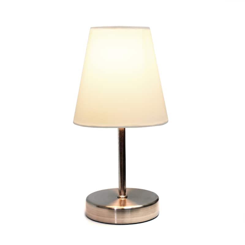 10.5" Petite Metal Stick Lamp in Sw Nickel w Fabric Shade